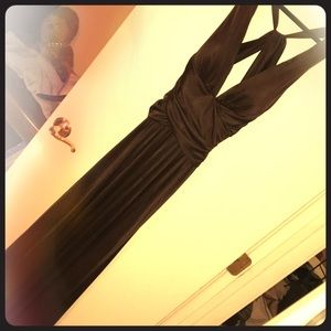 EEUC chocolate silk prom dress